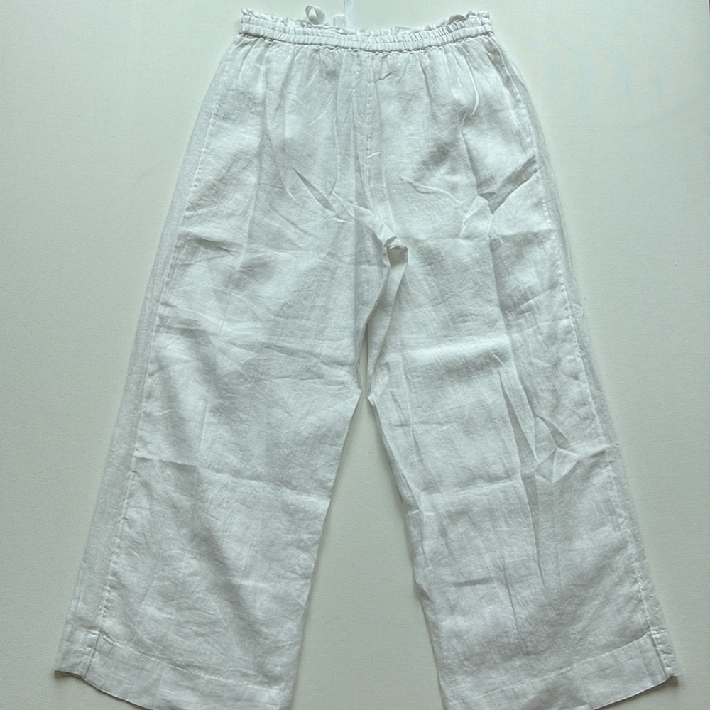 J.Crew Drawstring Linen Pant- NWT- White- Size SMALL - Picture 6 of 8